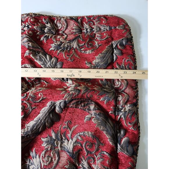 SPRINGS Red Gold Thick Rope Trim Woven Embroidered STANDARD Pillow Sham Set of 2 - Picture 9 of 11